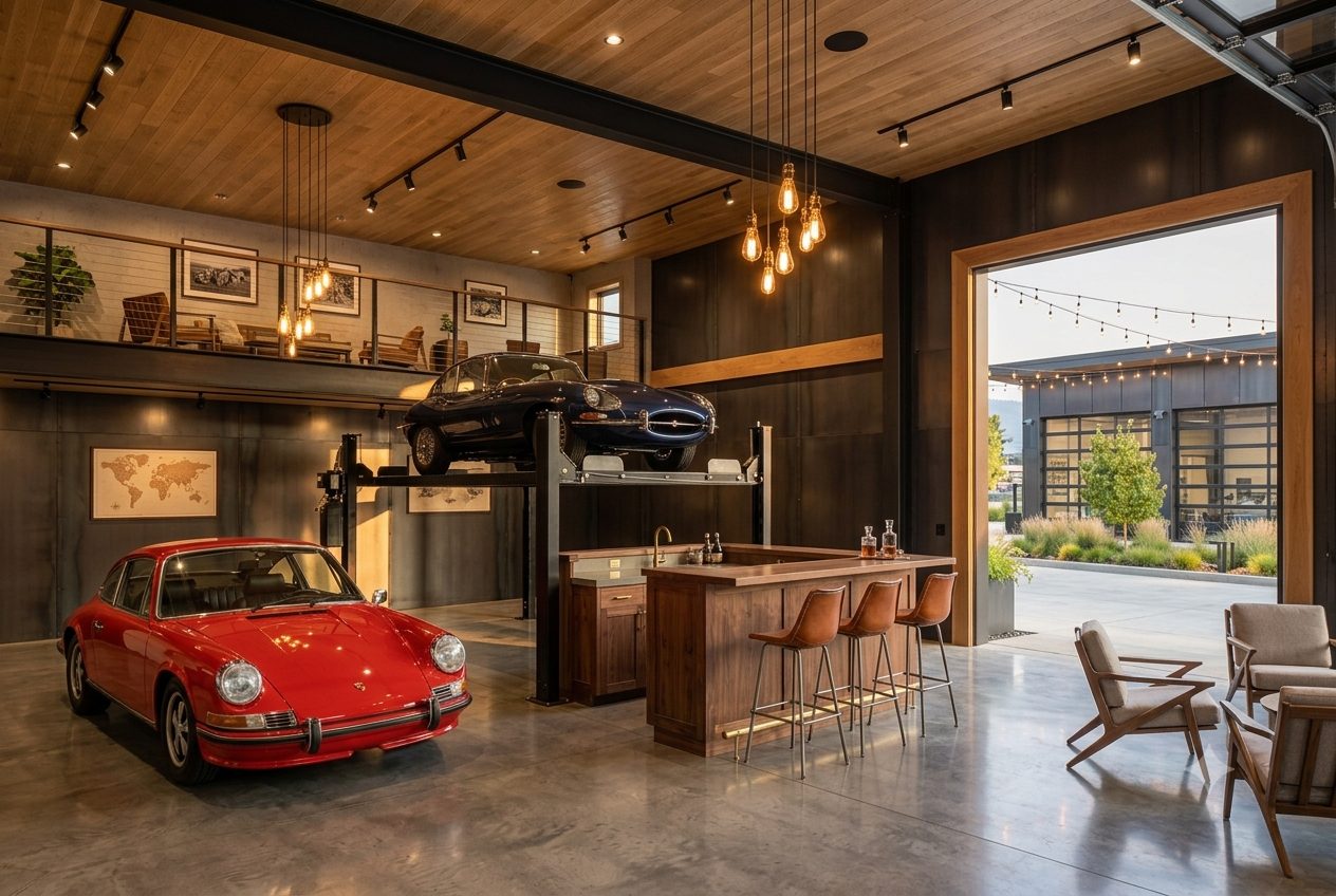 Inside a luxury garage suite